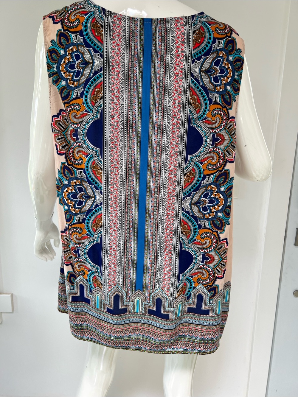 Women’s Boho Paisley Print Sleeveless Blouse Tunic Top summer wear XL - Picture 5 of 6